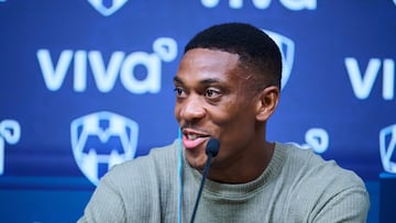 Anthony Martial during his presentation as a new reinforcement for Team Monterrey in the Torneo Apertura 2025 of the Liga BBVA MX, at BBVA Bancomer stadium, on September 19, 2025, Monterrey, Nuevo Leon, Mexico.