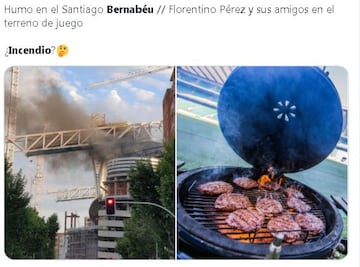 Los memes del incendio en las obras del Bernabéu