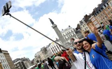 La afición italiana se prepara para enfrentarse a España