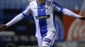 Guillermo festeja un gol con el Leganés.