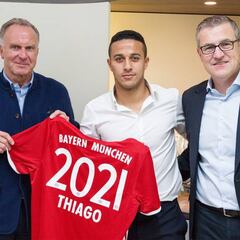 Thiago renueva con el Bayern hasta 2021