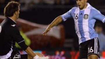 <b>GOL. </b>Agüero marcó con Argentina el tercer gol de su equipo ante Albania.