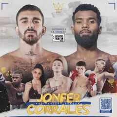 Cartel completo de la velada en la que Jonfer vuelve a Bilbao