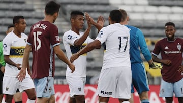 Wilmar Barrios celebra su gol con Boca Juniors