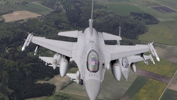 FILE PHOTO: Norwegian Air Force F-16 fighters (front) and Italian Air Force Eurofighter Typhoon fighters patrol over the Baltics during a NATO air policing mission from Zokniai air base near Siauliai, Lithuania, May 20, 2015. REUTERS/Ints Kalnins/File Photo