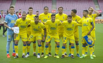 El once inicial de Las Palmas. 