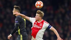 De Ligt salta con Cristiano en el Ajax-Juventus de Champions.