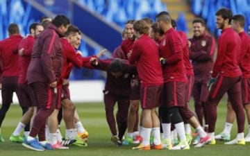 Buen ambiente durante el entrenamiento. 