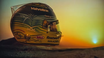 Casco de Fernando Alonso (Aston Martin) en el GP de Arabia Saudí de F1 2025.