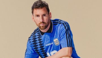 Leo Messi models Argentina retro collection