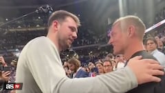 Luka Doncic shared a sweet moment with Real Madrid soccer players Toni Kroos and Thibaut Curtois when he was back in town for a friendly with his old team.