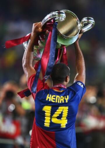 Henry with the Champions League trophy.
