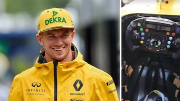 Nico Hulkenberg y el asiento de su Renault.