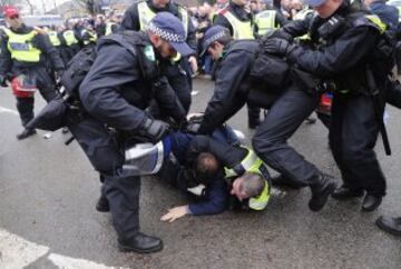 Pelea entre los seguidores del Tottenham y el Millwall