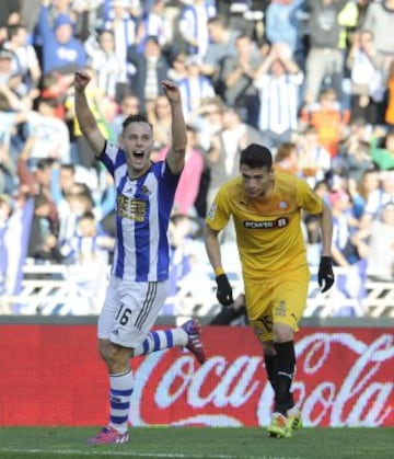 Canales celebra el 1-0.
