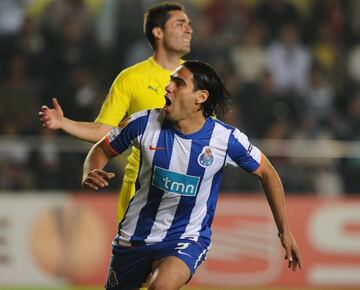 Falcao celebra un gol contra el Villarreal.