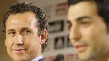 <b>REAL MADRID </b>Jorge Valdano durante la rueda de prensa de Albiol.