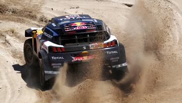 UNSPECIFIED, ARGENTINA - JANUARY 16: Carlos Sainz of Spain and Peugeot Total drives with co-driver Lucas Cruz of Spain in the 3008 DKR Peugeot car in the Classe : T1.4 2 Roues Motrices, Diesel during stage ten of the 2018 Dakar Rally between Salta and Be