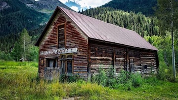 Refugio abandonado en Colorado (Estados Unidos).