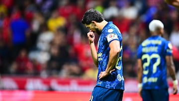 Henry Martin of America during the 17th round match between Toluca and America as part of the Liga BBVA MX, Torneo Apertura 2024 at Nemesio Diez Stadium on November 09, 2024 in Toluca, Estado de Mexico, Mexico.