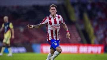 CRISTIAN CALDERON CELEBRATES HIS GOAL OF GUADALAJARA during the game America vs Guadalajara, corresponding to the second leg of the Quarterfinals of the 2020 Torneo Guard1anes Apertura of the Liga BBVA MX, at Azteca Stadium, on November 28, 2020.
<br><br>
CRISTIAN CALDERON CELEBRA SU GOL DE GUADALAJARA durante el partido America vs Guadalajara, correspondiente al partido de Vuelta de los Cuartos de Final del Torneo Apertura Guard1anes 2020 de la Liga BBVA MX, en el Estadio Azteca, el 28 de Noviembre de 2020.