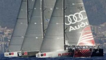 <b>LÍDERES.</b> El ''Platoon'' alemán y el ''Near Miss'' suizo dominan en las clases reinas.