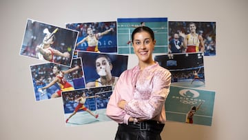 Carolina Marín, en una visita a la redacción de AS tras los Juegos de París 2024.