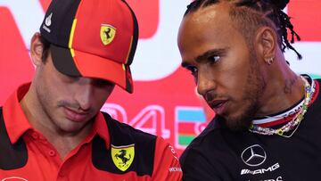 Carlos Sainz (Ferrari) y Lewis Hamilton (Mercedes).