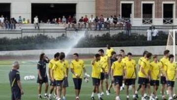 <b>QUIEREN GANAR. </b>El equipo buscará ante el América de México la primera victoria en esta gira.