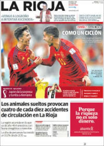 La Roja protagonista de las portadas de la prensa española