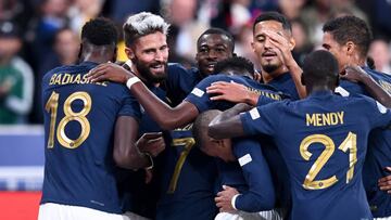 19 Youssouf FOFANA (fra) - 09 Olivier GIROUD (fra) during the UEFA Nations League, Group A1, Tour 5 match between France and Austria on September 22, 2022 in Paris, France. (Photo by Philippe Lecoeur/FEP/Icon Sport via Getty Images) - Photo by Icon sport