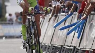 <b>SE QUEDÓ CORTO. </b>El líder del Liquigas, Vincenzo Nibali, había pronosticado que sacaría tres minutos a Purito y finalmente le aventajó en 4:18.