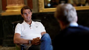 Spain's Rafael Nadal speaks during an interview after winning the men's singles French Open title in Paris, France, June 6, 2022. REUTERS/Benoit Tessier