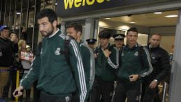 El Madrid a su llegada a Manchester