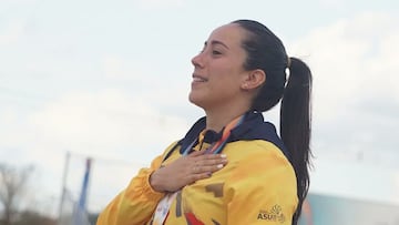 Mariana Pajón en el podio de los Juegos Sudamericanos Asunción 2022.