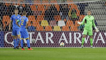 La selecci&oacute;n de las Barras y las Estrellas se top&oacute; con Ucrania en una brillante actuaci&oacute;n del guardameta Andriy Lunin, quien evit&oacute; en tres ocasiones la ca&iacute;da de su arco.