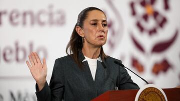 Mexico's President Claudia Sheinbaum holds a press conference a day before the imposition of tariffs by U.S. President Donald Trump, at the National Palace in Mexico City, Mexico March 3, 2025. REUTERS/Luis Cortes