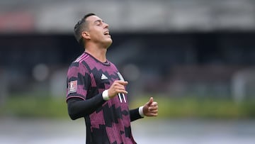  Rogelio Funes Mori celebrates his 1-0 goal of Mexico but is disallowed for offside during the game Mexico (Seleccion Mexicana) vs Costa Rica, corresponding to CONCACAF World Cup Qualifiers road to the FIFA World Cup Qatar 2022, at Azteca Stadium, on Janu