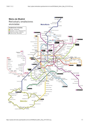 Mapa de la futura red de Metro