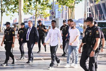 El jugador de fútbol Vinicius Jr. acude a declarar por los insultos racistas recibidos en Mestalla, en los Juzgados de Plaza de Castilla en Madrid.