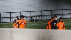 Cheryshev, con Carlos Soler en el entrenamiento de este martes.