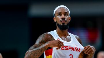 Lorenzo Brown, durante un amistoso de la Selección española, contra Lituania.