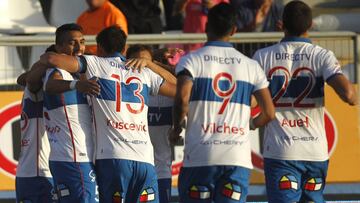 Futbol, Universidad Catolica vs Deportes Temuco
Primera fecha, campeonato 2018
Los jugadores de Universidad Catolica celebran el autogol de Deportes Temuco durante el partido de primera division en el estadio San Carlos de Apoquindo, Santiago, Chile.