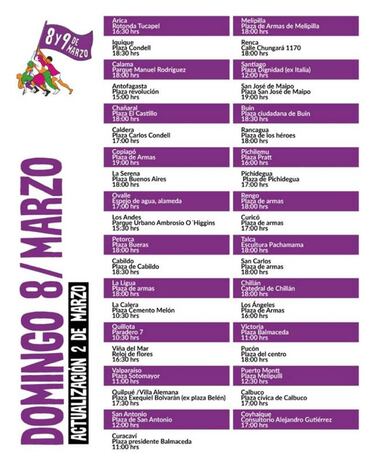Marchas 8M en Chile: recorridos, cortes y horarios de las manifestaciones