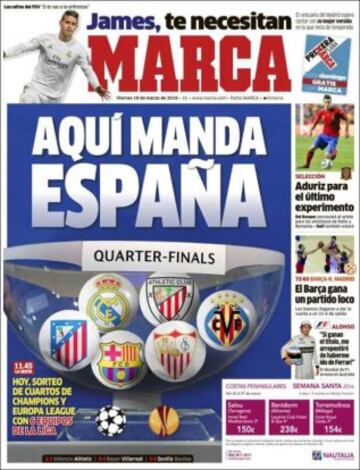 Portadas de la prensa mundial