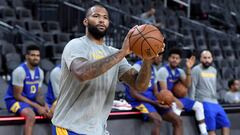 LAS VEGAS, NEVADA - OCTOBER 10: DeMarcus Cousins #0 of the Golden State Warriors attends a shootaround ahead of the team&#039;s preseason game against the Los Angeles Lakers at T-Mobile Arena on October 10, 2018 in Las Vegas, Nevada. NOTE TO USER: User expressly acknowledges and agrees that, by downloading and or using this photograph, User is consenting to the terms and conditions of the Getty Images License Agreement.   Ethan Miller/Getty Images/AFP
 == FOR NEWSPAPERS, INTERNET, TELCOS &amp; TELEVISION USE ONLY ==