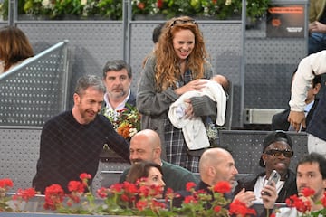 Pablo Motos y María Castro durante el partido de Rafa Nadal en el Mutua Madrid Open.