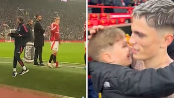 El tremendo gesto de Garnacho con una niño como agradecimiento a su apoyo durantre el partido