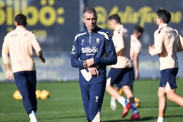 Garitano en el entrenamiento del pasado mircoles en la Ciudad Deportiva.