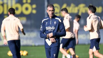 Garitano en el entrenamiento del pasado miércoles en la Ciudad Deportiva.